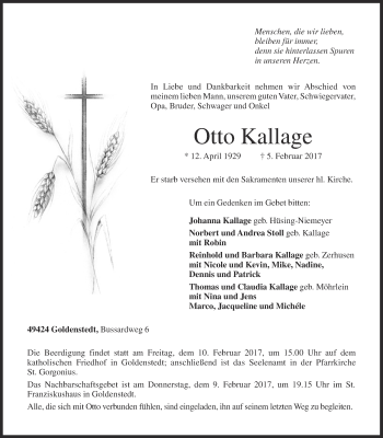 Anzeige von Otto Kallage von OM-Medien
