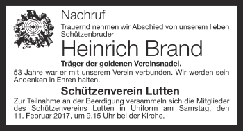 Anzeige von Heinrich Brand von OM-Medien