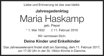 Anzeige von Maria Haskamp von OM-Medien