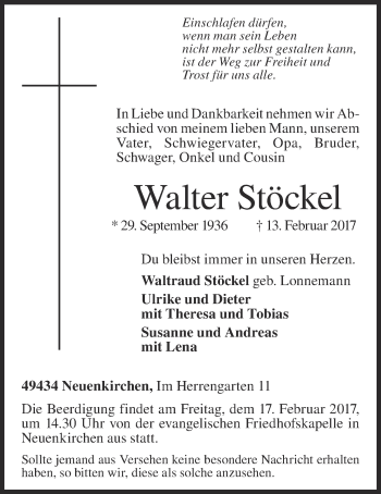 Anzeige von Walter Stöckel von OM-Medien