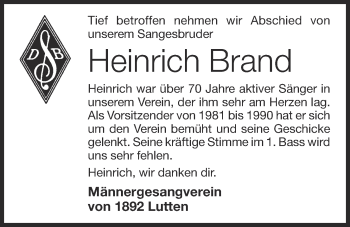 Anzeige von Heinrich Brand von OM-Medien
