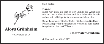 Anzeige von Aloys Grönheim von OM-Medien