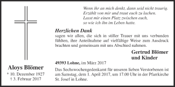 Anzeige von Aloys Blömer von OM-Medien