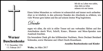 Anzeige von Werner Buschenhenke von OM-Medien