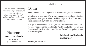 Anzeige von Hubertus von Buchholz von OM-Medien