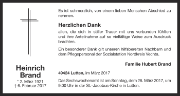 Anzeige von Heinrich Brand von OM-Medien