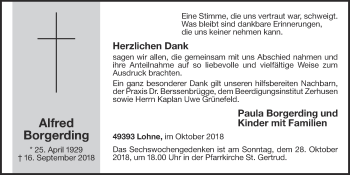Anzeige von Alfred Borgersing von OM-Medien