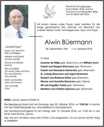 Anzeige von Alwin Büermann von OM-Medien