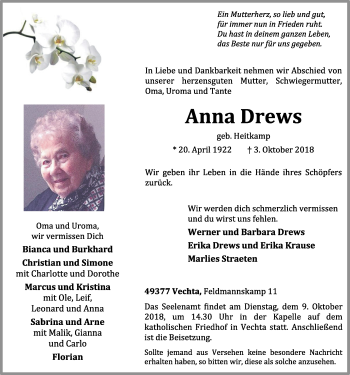 Anzeige von Anna Drews von OM-Medien