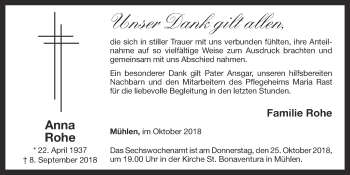 Anzeige von Anna Rohe von OM-Medien