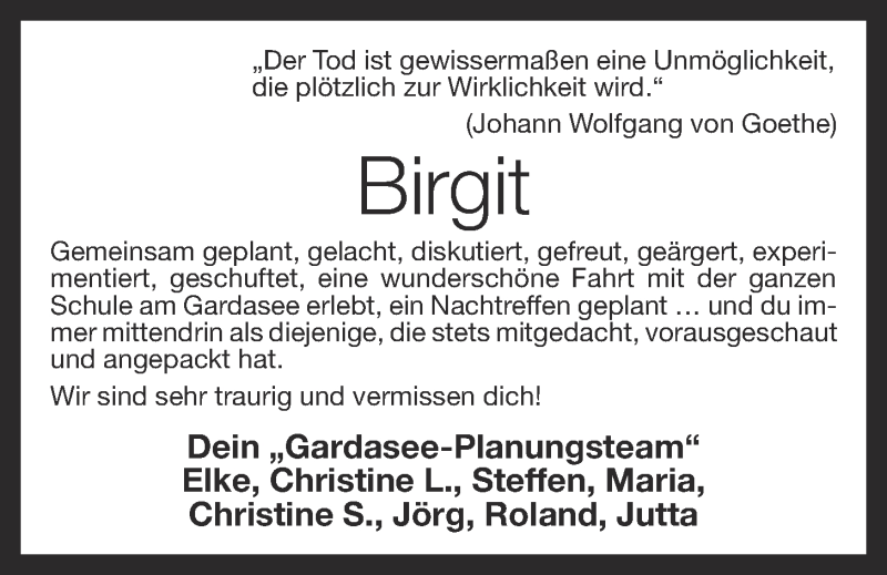  Traueranzeige für Birgit Kessen vom 20.10.2018 aus OM-Medien
