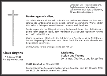 Anzeige von Claus Jürgens von OM-Medien