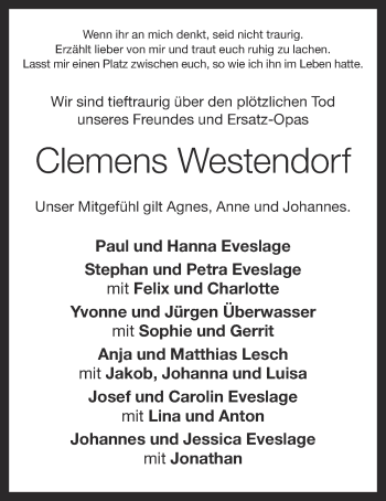 Anzeige von Clemens Westendorf von OM-Medien