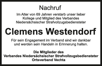 Anzeige von Clemens Westendorf von OM-Medien
