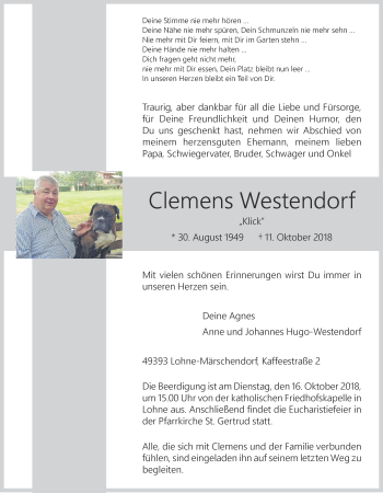 Anzeige von Clemens Westendorf von OM-Medien