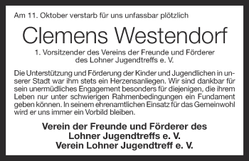 Anzeige von Clemens Westendorf von OM-Medien