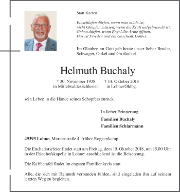 Anzeige von Helmuth Buchaly von OM-Medien