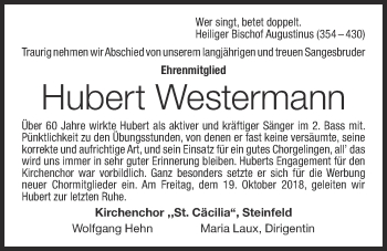 Anzeige von Hubert Westermann von OM-Medien