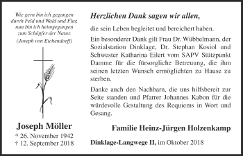 Anzeige von Joseph Möller von OM-Medien