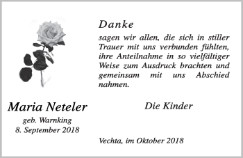 Anzeige von Maria Neteler von OM-Medien