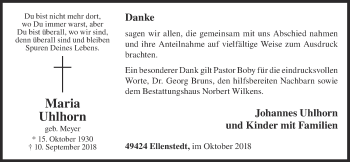 Anzeige von Maria Uhlhorn von OM-Medien
