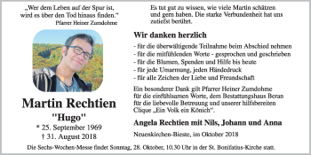 Anzeige von Martin Rechtien von OM-Medien