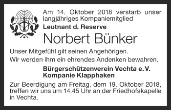 Anzeige von Norbert Bünker von OM-Medien