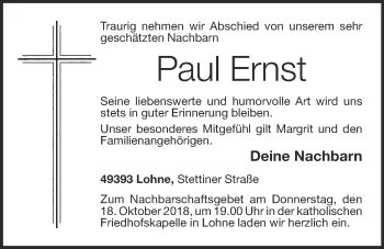 Anzeige von Paul Ernst von OM-Medien
