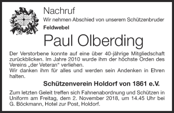 Anzeige von Paul Olberding von OM-Medien