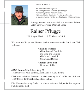 Anzeige von Rainer Pflügge von OM-Medien