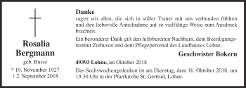 Anzeige von Rosalia Bergmann von OM-Medien
