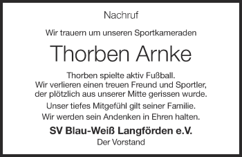 Anzeige von Thorben Arnke von OM-Medien