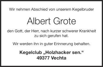 Anzeige von Albert Grote von OM-Medien