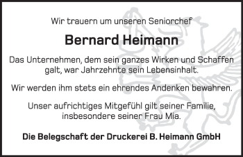 Anzeige von Bernard Heimann von OM-Medien