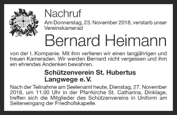 Anzeige von Bernard Heimann von OM-Medien