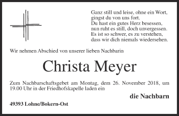 Anzeige von Christa Meyer von OM-Medien