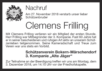 Anzeige von Clemens Frilling von OM-Medien