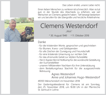 Anzeige von Clemens Westendorf von OM-Medien