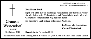 Anzeige von Clemens Westendorf von OM-Medien