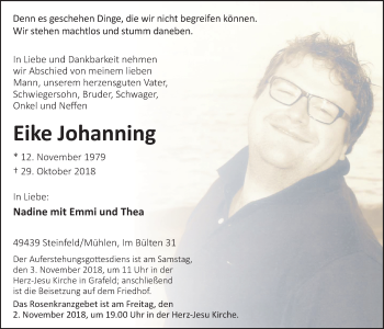 Anzeige von Eike Johanning von OM-Medien