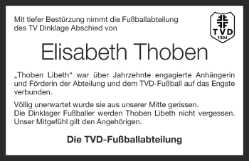 Anzeige von Elisabeth Thoben von OM-Medien