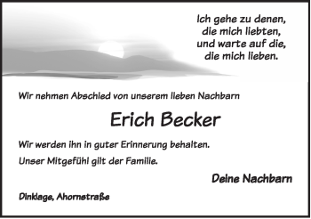 Anzeige von Erich Becker von OM-Medien