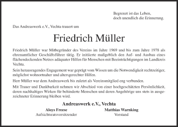 Anzeige von Friedrich Müller von OM-Medien