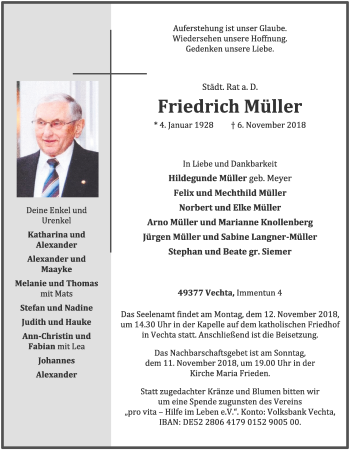 Anzeige von Friedrich Müller von OM-Medien