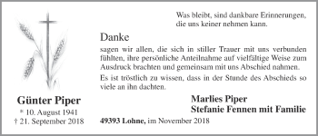 Anzeige von Günter Piper von OM-Medien