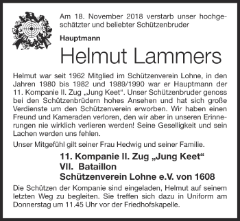 Anzeige von Helmut Lammers von OM-Medien