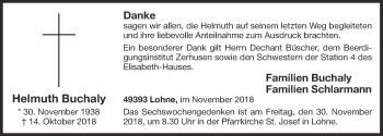 Anzeige von Helmuth Buchaly von OM-Medien