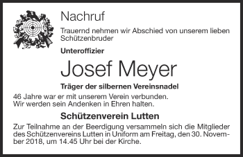 Anzeige von Josef Meyer von OM-Medien