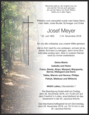 Anzeige von Josef Meyer von OM-Medien