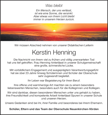 Anzeige von Kerstin Henning von OM-Medien